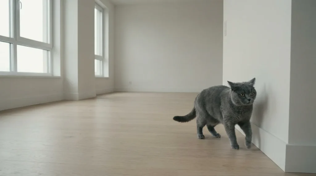 apartment cat breed mistake — even a calm breed cat showing restless behavior in an under-enriched apartment showing that breed alone does not guarantee apartment happiness