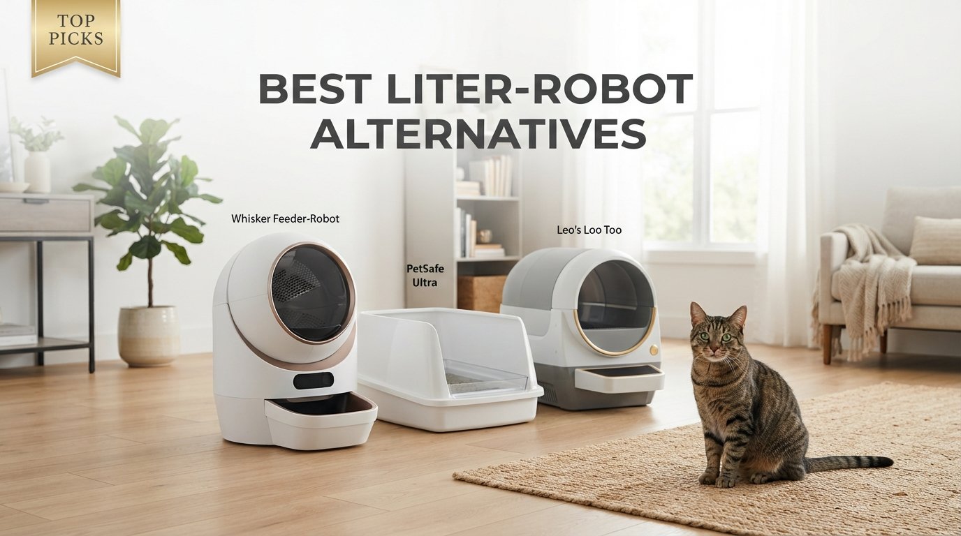 Best Litter-Robot alternatives featuring top automatic litter boxes for indoor cats in a modern home.