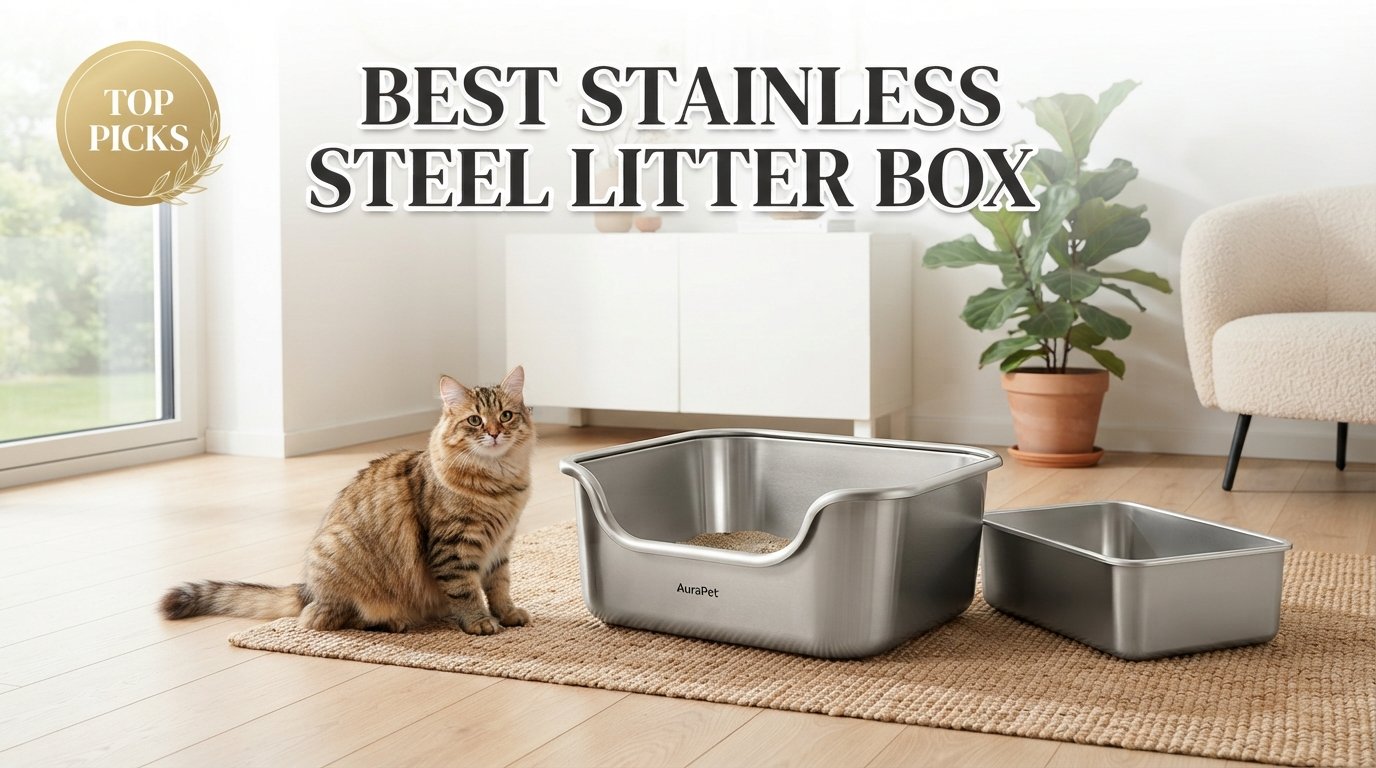 Best stainless steel litter box featuring durable odor-resistant litter boxes for indoor cats in a modern home.