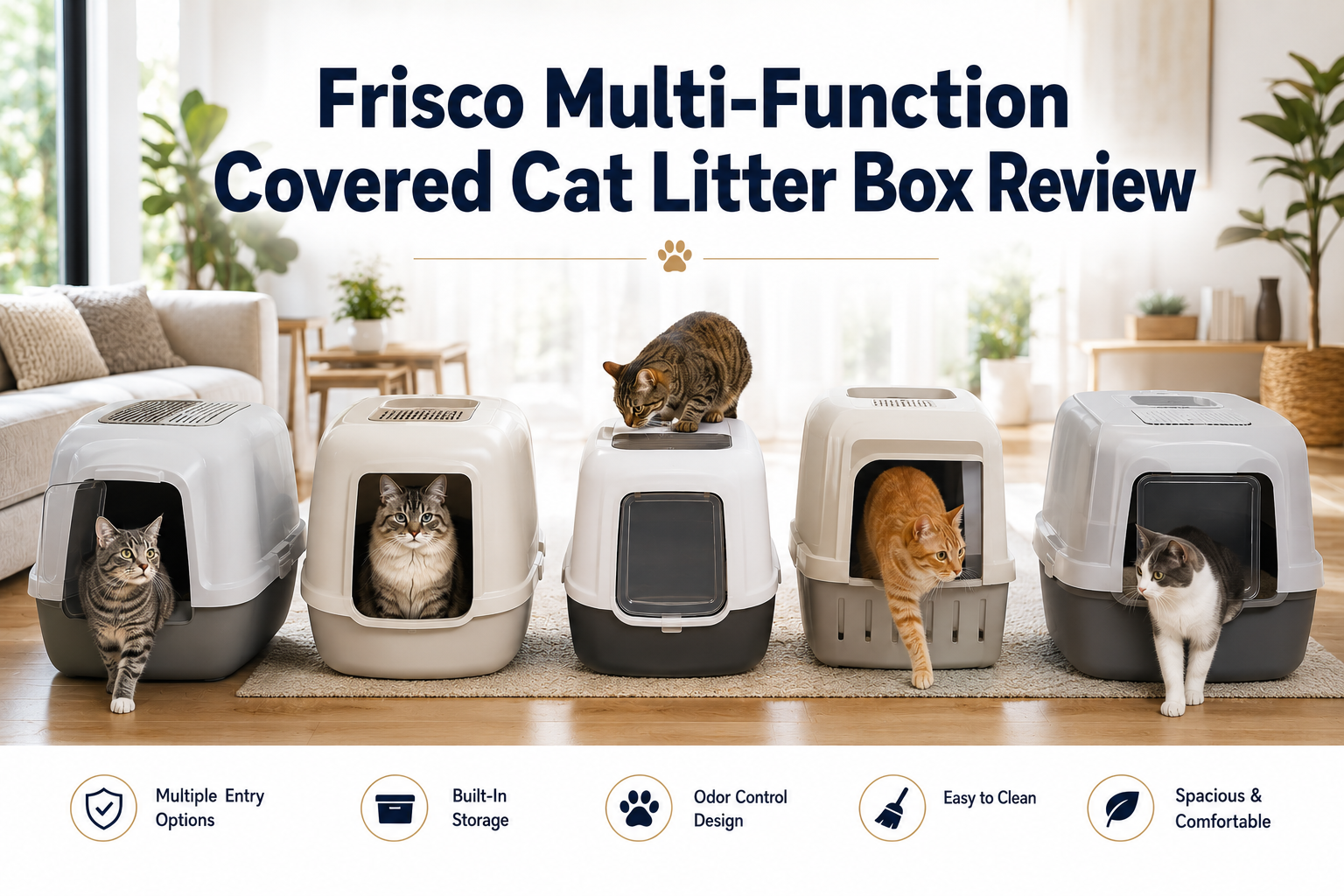 Frisco Multi-Function Covered Cat Litter Box Review comparing the 5 best Frisco Multi-Function Covered Cat Litter Boxes for odor control, easy cleaning, and everyday use.
