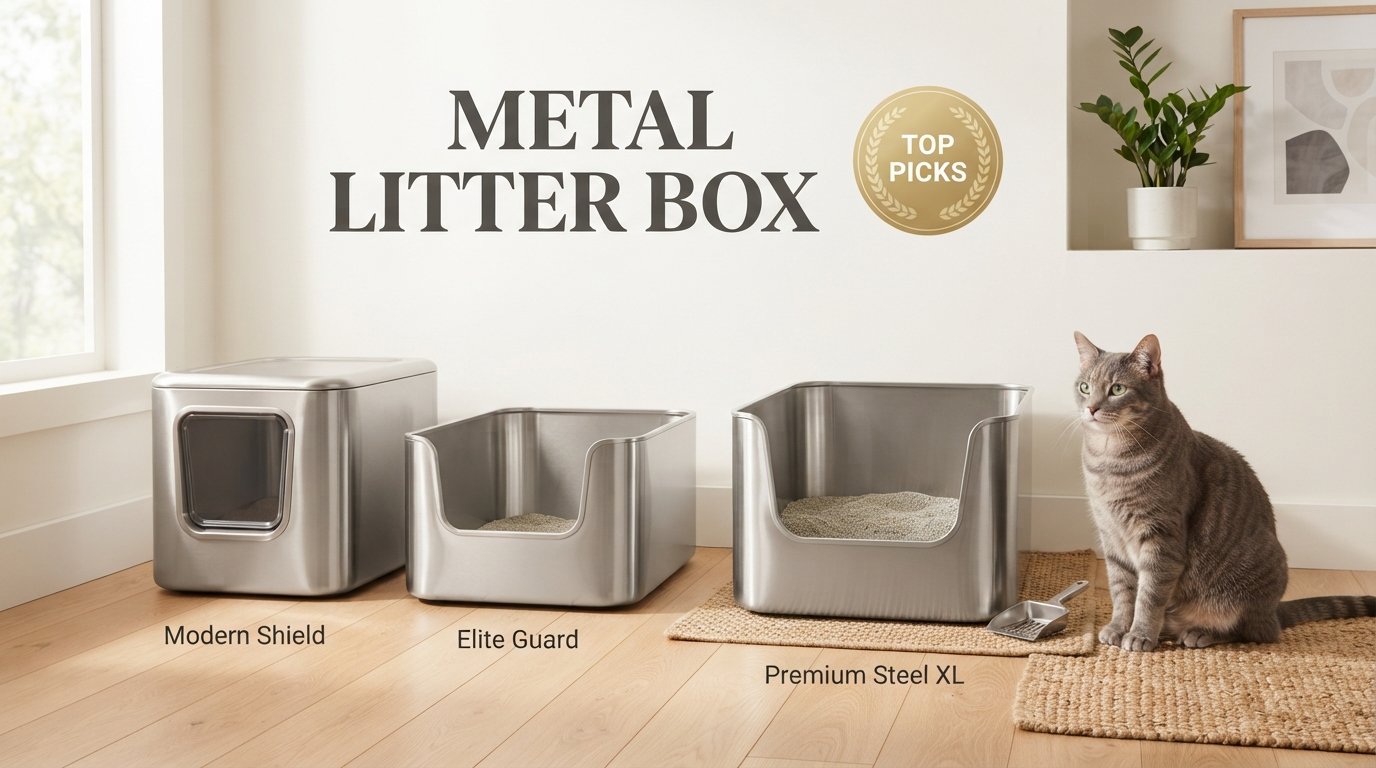 Best metal litter box featuring durable metal litter boxes for indoor cats in a modern home.