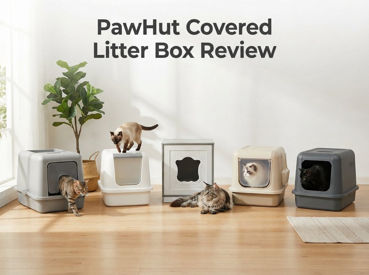 PawHut Covered Litter Box Review comparing the 5 best PawHut covered litter boxes for indoor cats with privacy, odor control, and easy cleaning features.