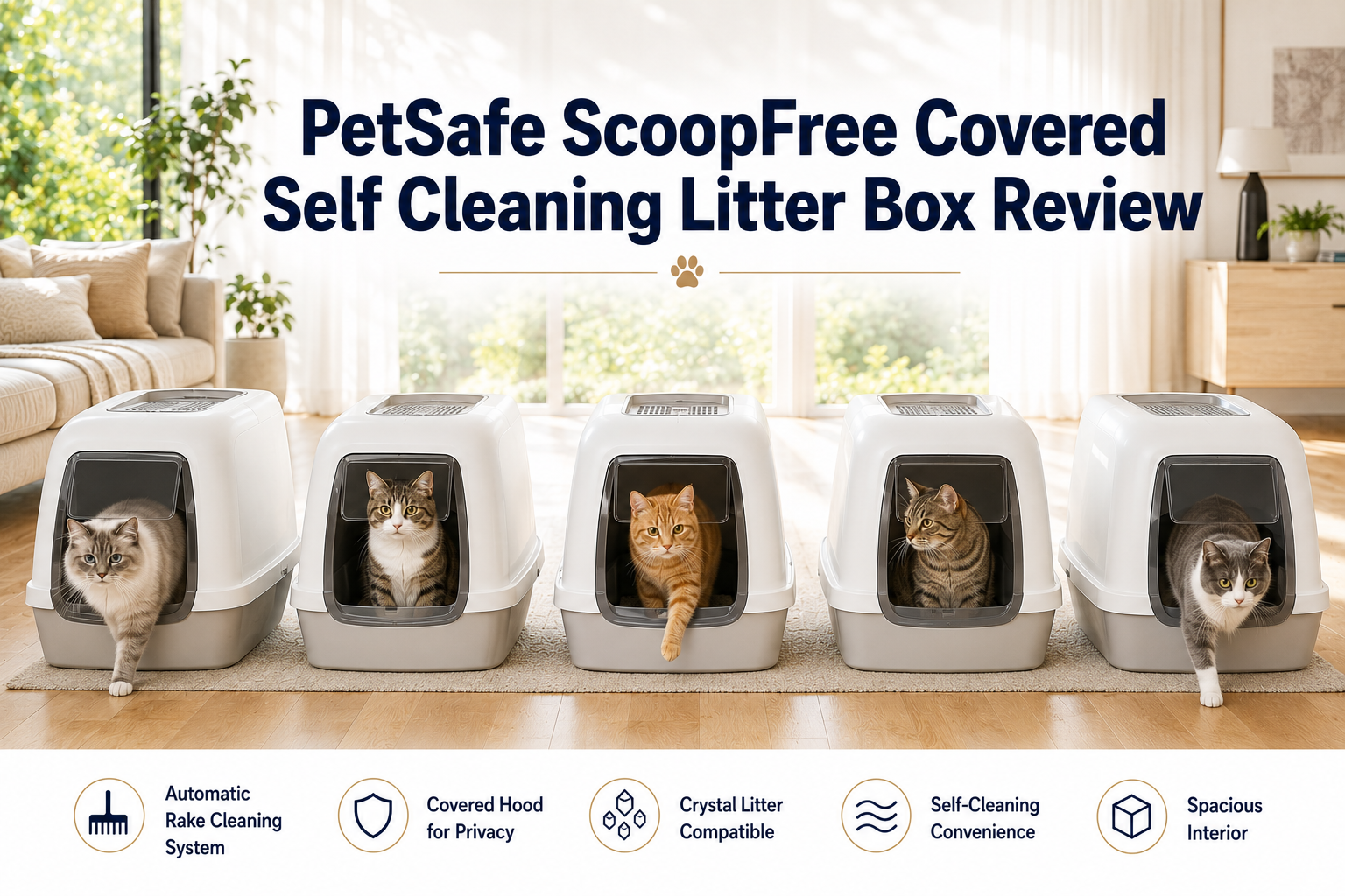 PetSafe ScoopFree Covered Self Cleaning Litter Box Review comparing the 5 best PetSafe ScoopFree covered self cleaning litter boxes for automatic cleaning, odor control, and hassle-free maintenance.