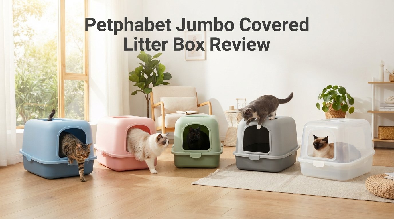 Petphabet Jumbo Covered Litter Box Review comparing the 5 best Petphabet Jumbo covered litter boxes for large cats, odor control, and easy cleaning.