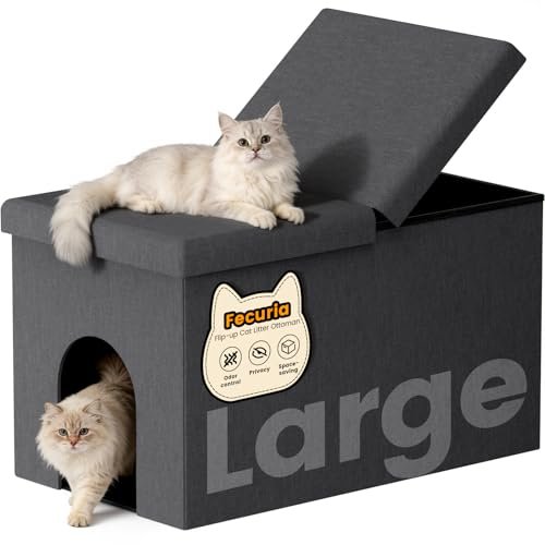 Fecuria 3-in-1 Cat Litter Box Enclosure with Odor 