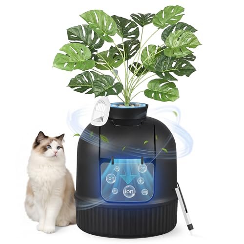 Feandrea Plant Cat Litter Box Enclosure with Artificial Plan
