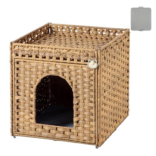 SETVSON Cat Litter Box Enclosure Furniture, Hidden Litter Bo