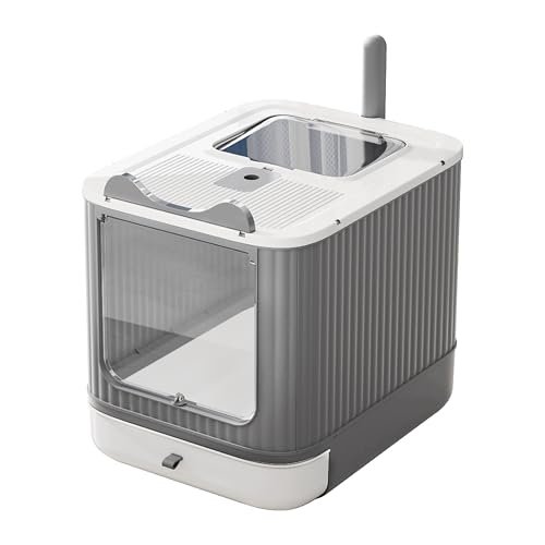 Upgraded Fully Enclosed Cat Litter Box with Lid, Covered Cat