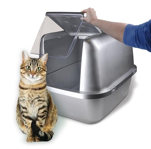 Van Ness Pets EZ Clean Jumbo Covered Cat Litter Box with Fli