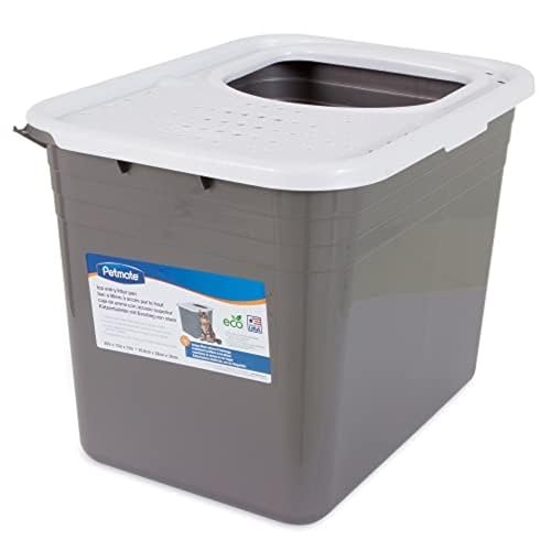 Petmate Enclosed Litter Box for Cats, Hinged Lid, Wide Entry