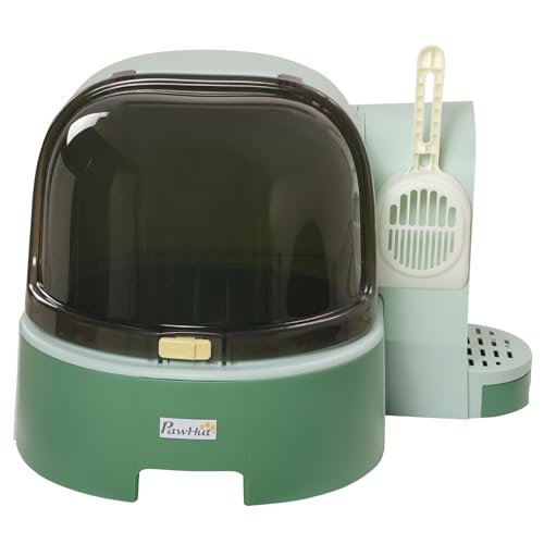 PawHut Cat Litter Box with Lid Covered Litter Box Easy to Cl