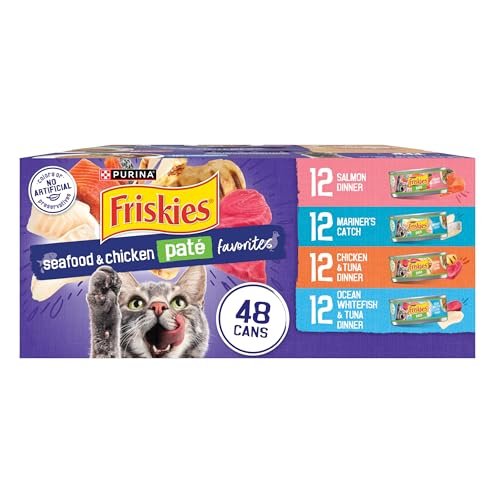 Purina Friskies Pate Wet Cat Food Variety Pack Seafood and C