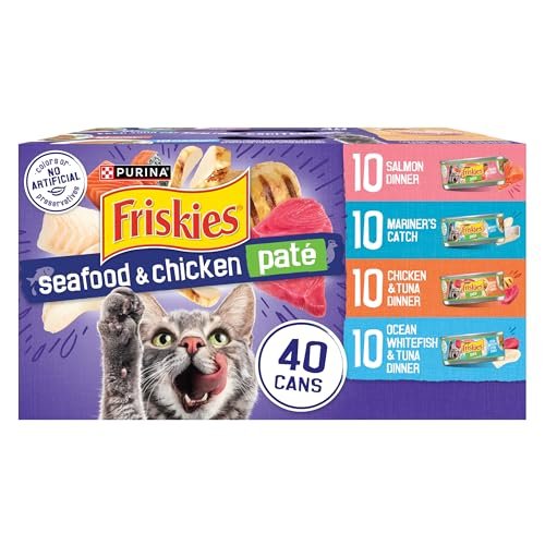 Purina Friskies Pate Wet Cat Food Variety Pack Seafood and C