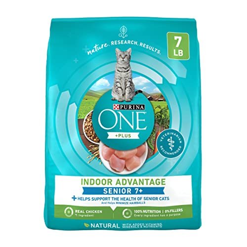 Purina ONE High Protein, Natural Senior Dry Cat Food, Indoor