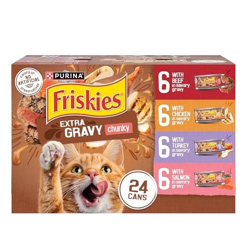 Purina Friskies Extra Gravy Wet Cat Food Chunky 24ct Variety