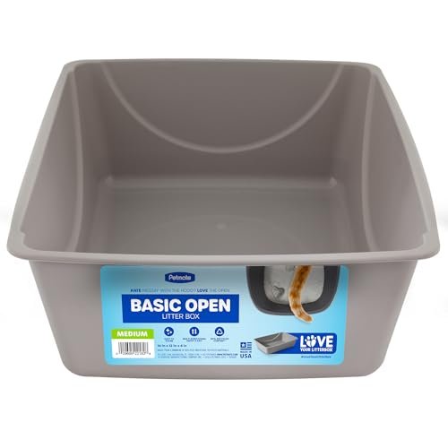Petmate Open Cat Litter Box, Blue Mesa/Mouse Grey,M (Pack of