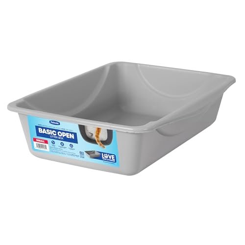 Petmate Basic Open Cat Litter Pan, Multidirectional Easy to 