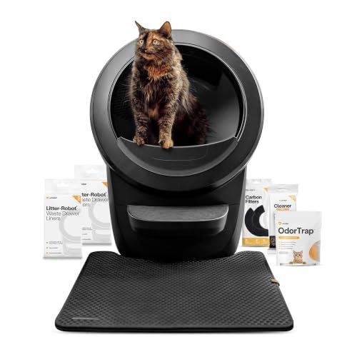 Litter-Robot 4 Supply & Accessory Bundle by Whisker, Black-