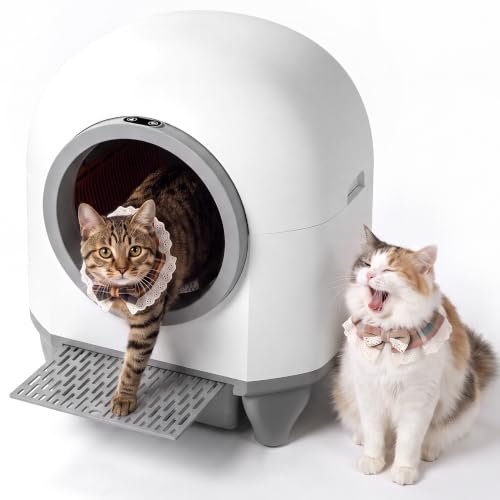 Greesum Enclosed Self-Cleaning Cat Litter Box, 90L XL, App C