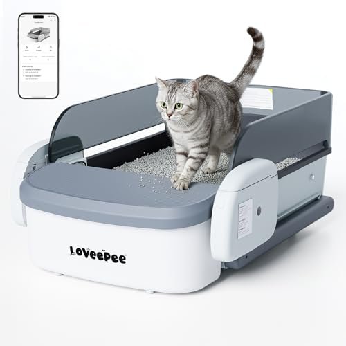 Loveepee Self Cleaning Litter Box,Fully Open Automatic Litte