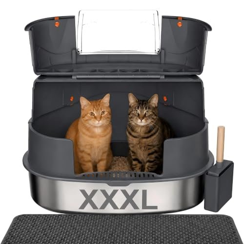 Gimars XXXL Stainless Steel Enclosed Corner Cat Li