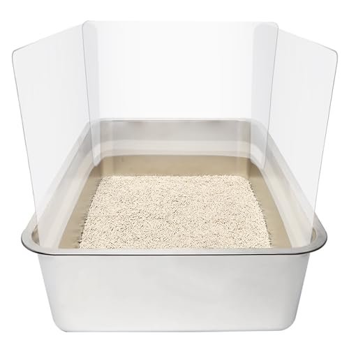 YOILES 3PCS Cat Litter Box Pee Shields,Transparent Easy Clea