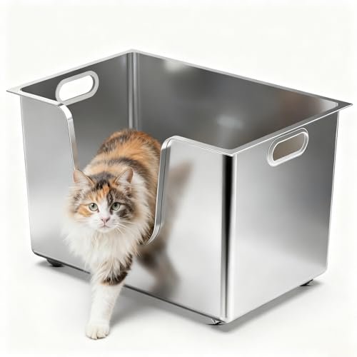 Stainless Steel Cat Litter Box with 13.8