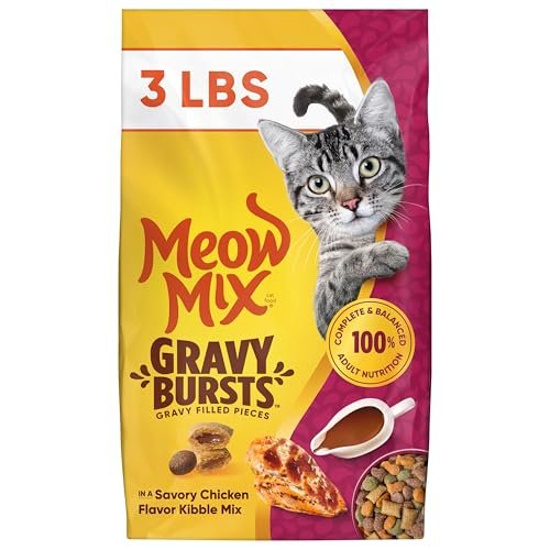 Meow Mix Gravy Bursts, Savory Chicken Flavor Mix, Gravy Fill