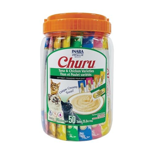 INABA Churu Cat Treats, Lickable, Squeezable Creamy Purée Ca