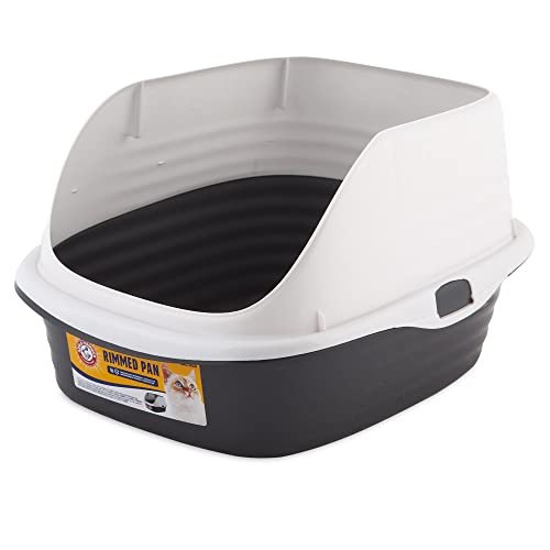 Arm & Hammer Rimmed Cat Litter Box with High Sides and Micro