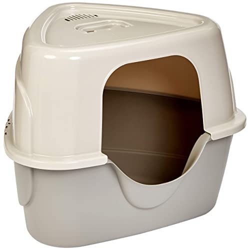 Amazon Basics Cat Litter Box with Lid, No-Mess, Spacious Enc