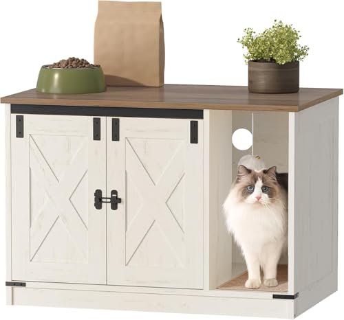 Hzuaneri Cat Litter Box Enclosure, Hidden Litter B