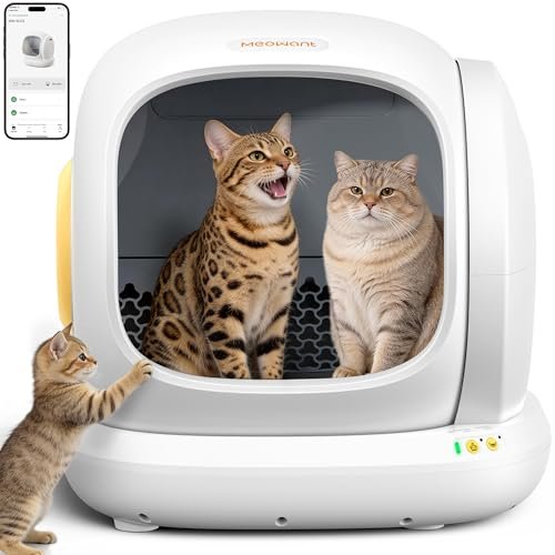 Meowant Self-Cleaning Cat Litter Box, 75L Extra Large Open-T