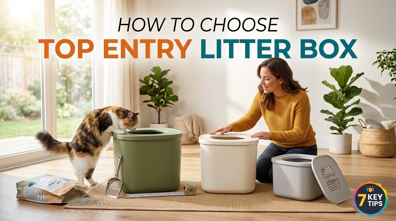 How to Choose a Top Entry Litter Box for cats by comparing size, entry design, accessibility, cleaning, litter tracking, privacy, and everyday comfort.