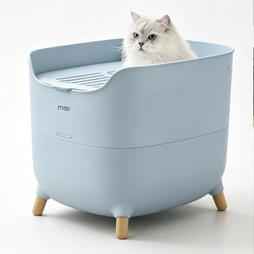 MS!MAKESURE Large Top Entry Cat Litter Box with Scoop, Cover