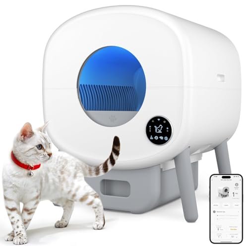 Cumrige automatic litter box with a rotating drum and waste bin