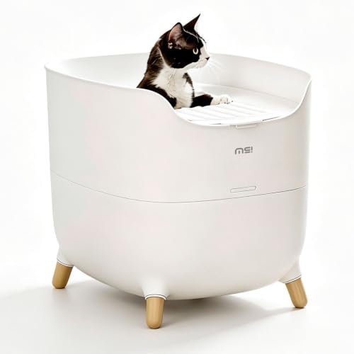 MS!MAKESURE Large Top Entry Cat Litter Box with Sc