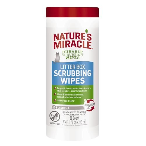 Nature's Miracle enzymatic cat litter box scrubbing wipes, 30 count