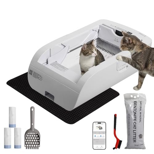 Open-top automatic self cleaning cat litter box with app control