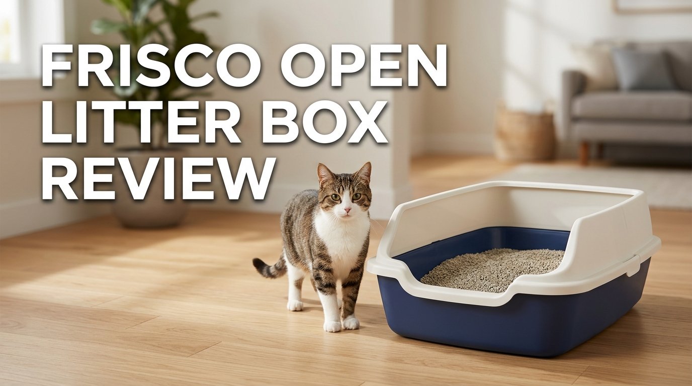 Frisco Open Litter Box Review showing the raised rim and open design