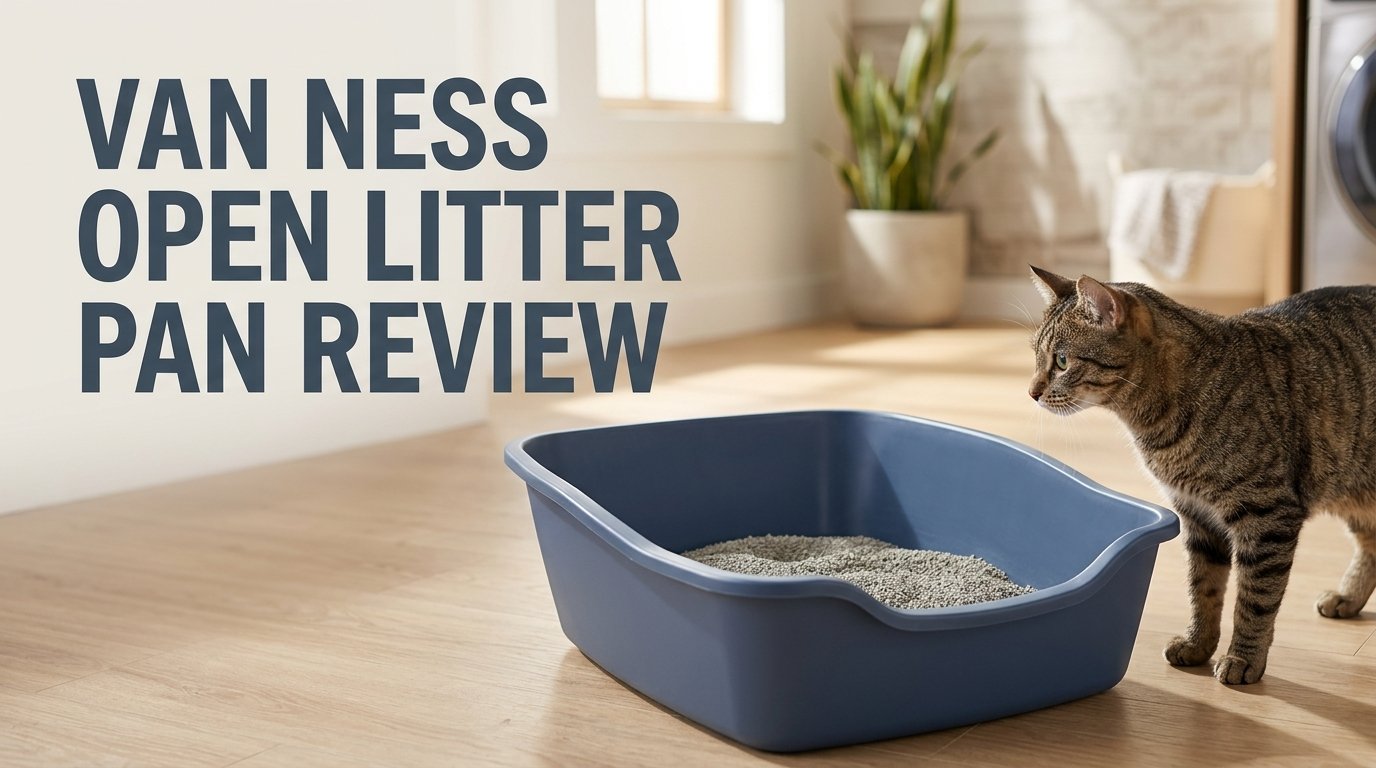 Van Ness Open Litter Pan Review showing the spacious open design
