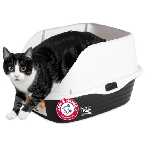 Arm & Hammer Rimmed Cat Litter Box with High Sides