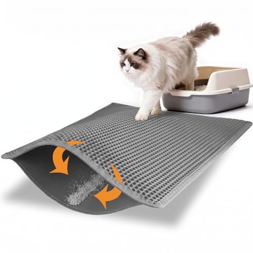 Pieviev Litter Box Mat, Double-Layer Urineproof Design