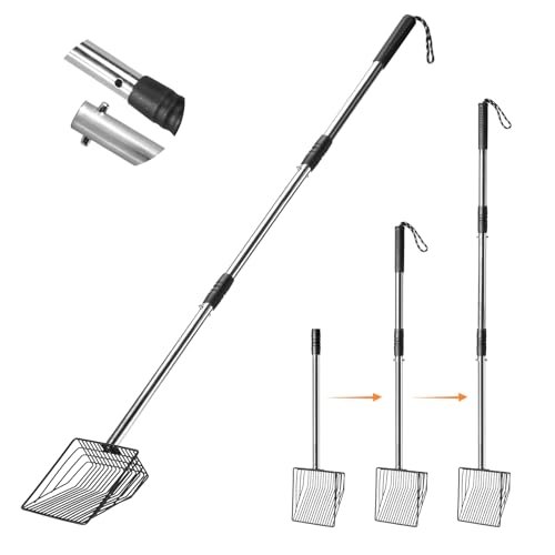 PETOCAT 43 inch stainless steel long handle cat litter scoop