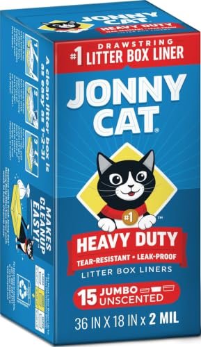 Jonny Cat heavy duty drawstring litter box liners, 15 count