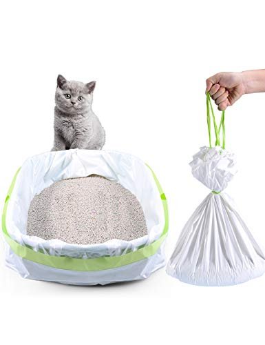 Cat litter liners large, jumbo drawstring, extra durable, 24 count