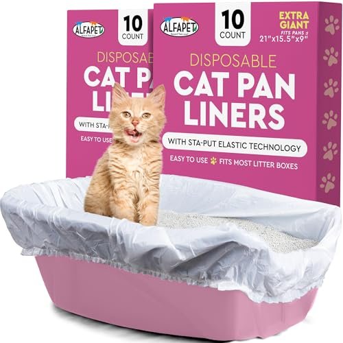 Alfapet Cat litter box liners, Elastic bags liners, 20 Count
