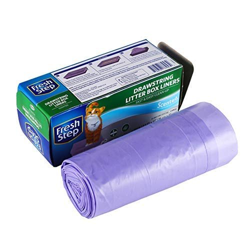 Fresh Step scented drawstring cat litter box liners, large, 2.5 ft x 17 in (30 x 17 inches)