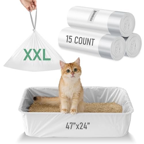ZOMISIA XXL cat litter box liner, 47 x 24 inches, 15 count