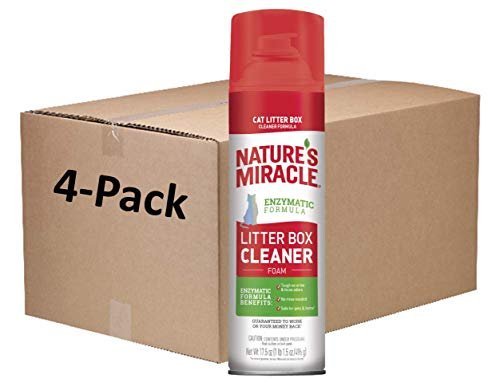 Nature's Miracle Cat Litter Box Cleaner Foam, 17.5 oz (4 Pack)